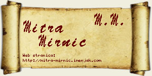 Mitra Mirnić vizit kartica